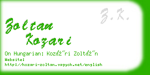 zoltan kozari business card